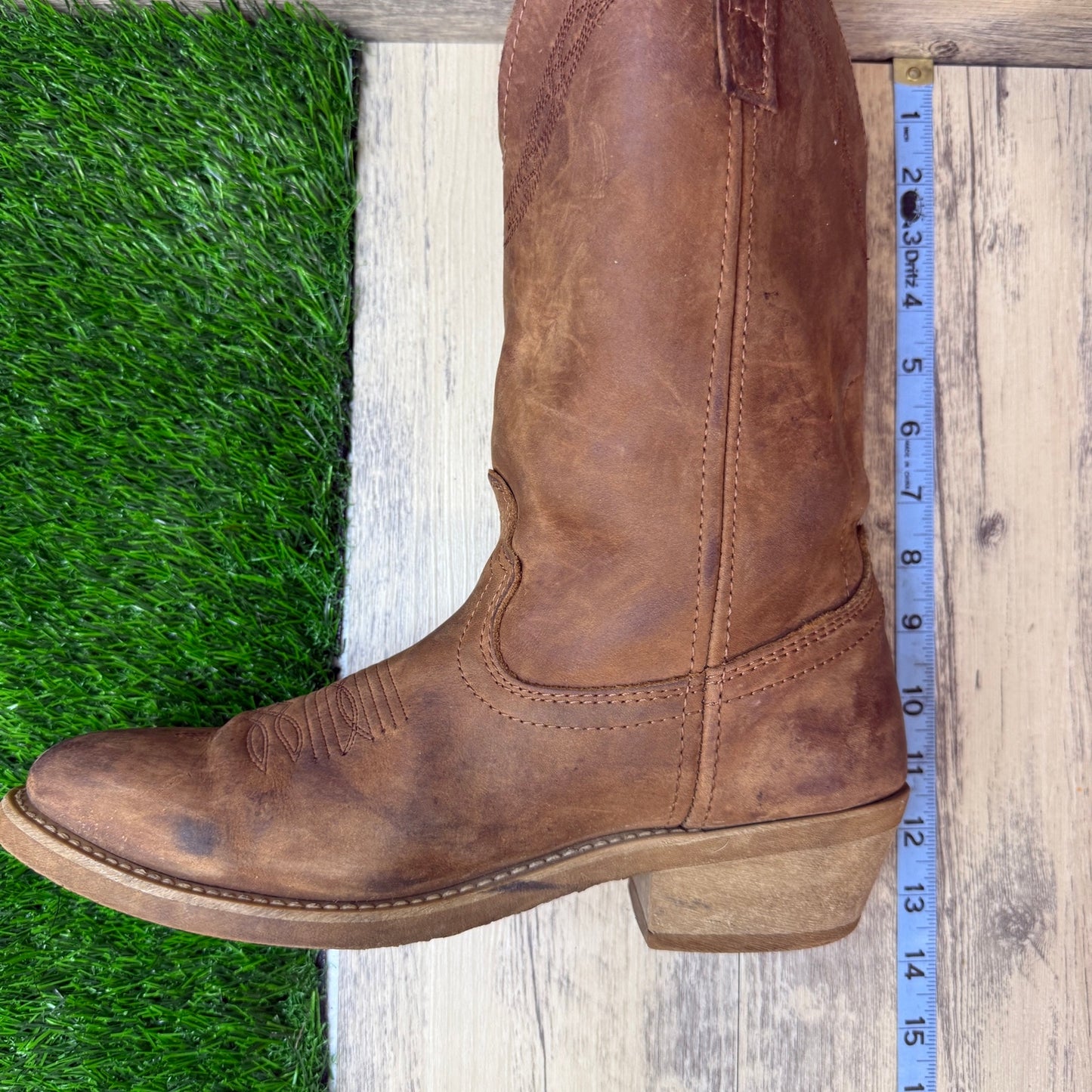 Masterson Men - Size 9D - Brown Nubuck Leather Western Cowboy Boots Style RB4000