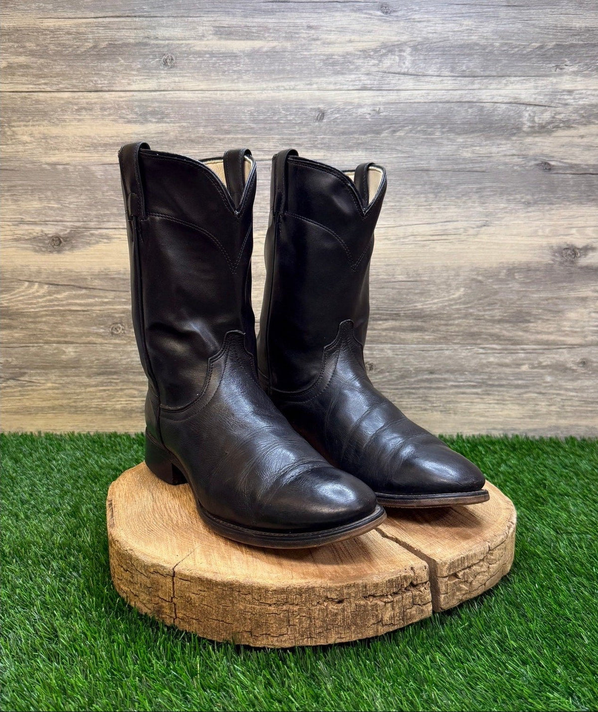 Unknown Men - Size 10.5D - Vintage Black Roper Western Cowboy Boots Style 7902