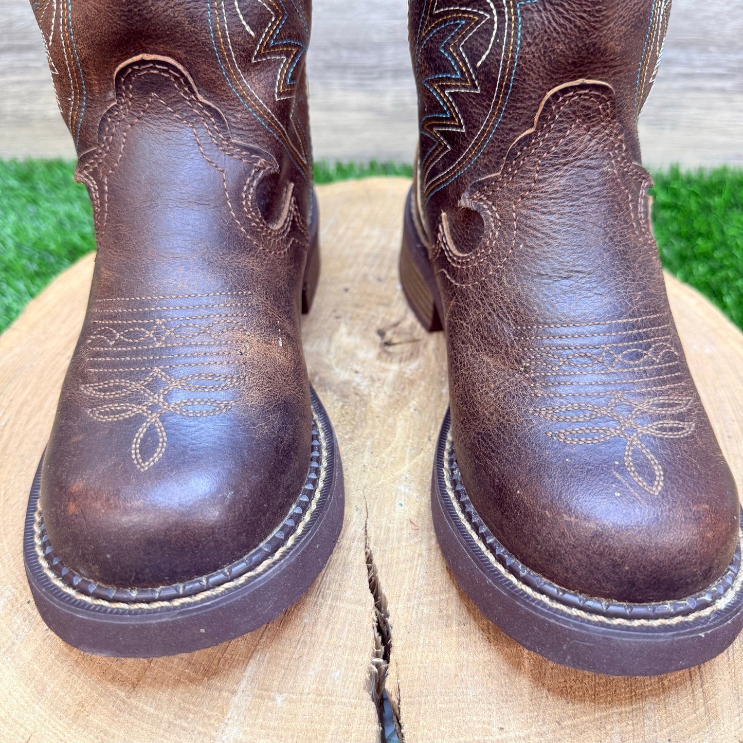 Justin Gypsy Women - Size 5B - Brown / Turquoise Cowboy Boots L2911