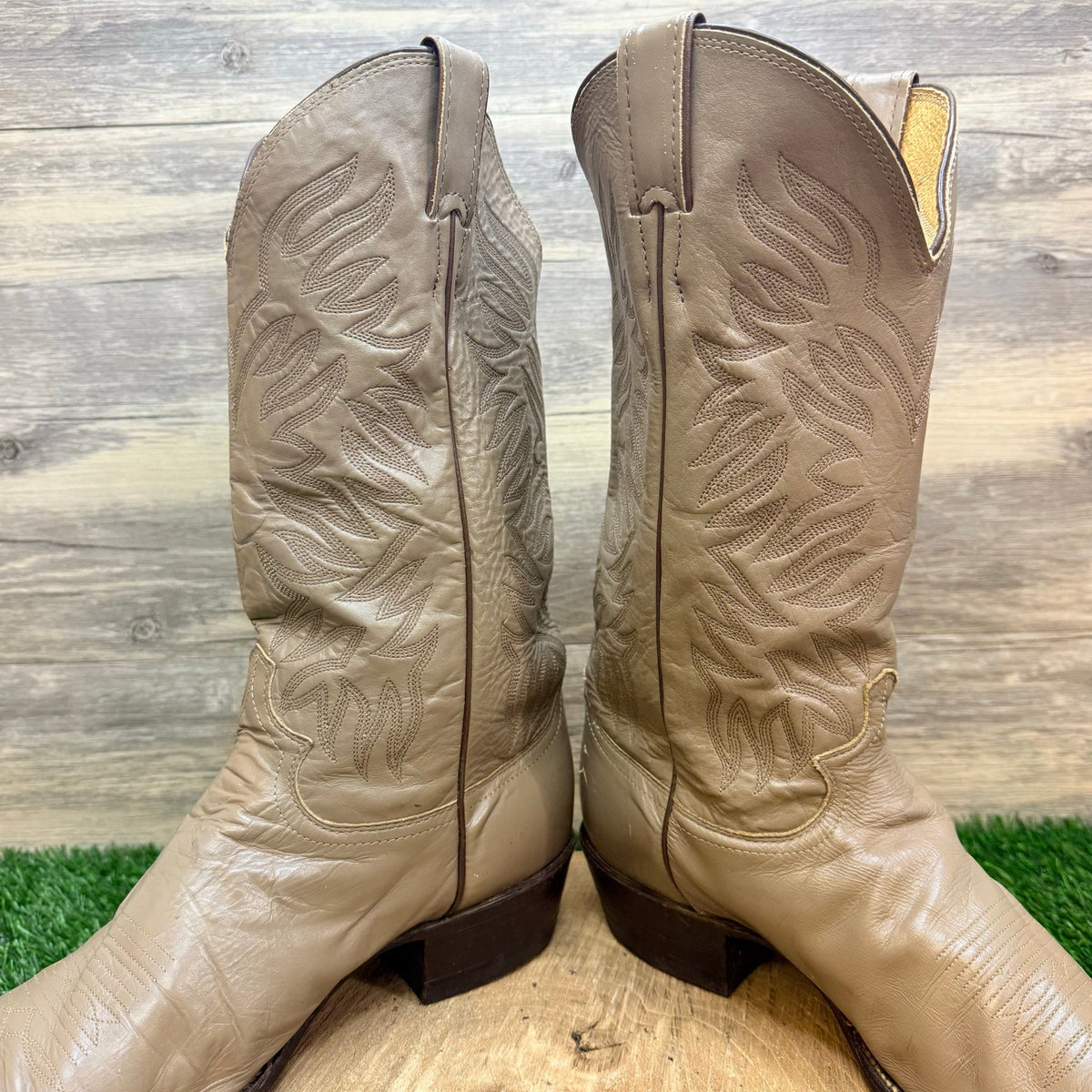 Justin Men - Size 10D - Vintage Taupe Western Cowboy Boots J306357