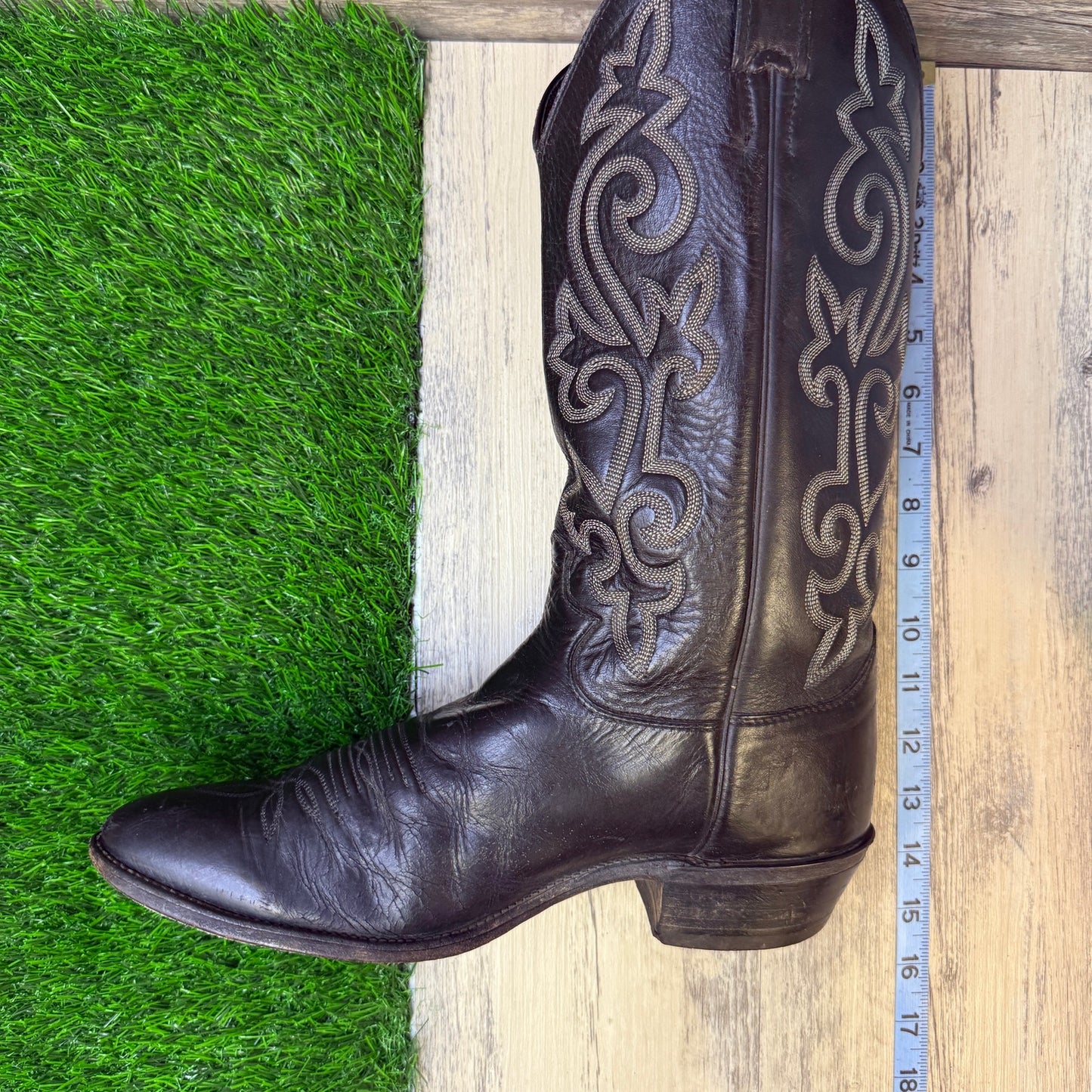 Justin Men - Size 10D - Black London Cowboy Boots Style 1409