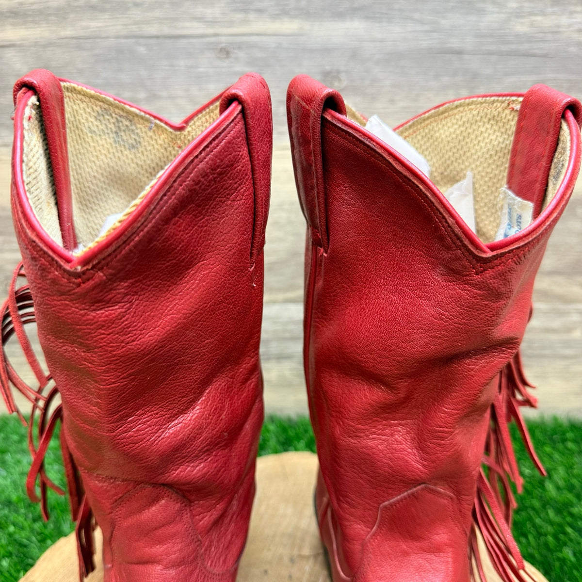 Evenin’ Star Youth - Size 2.5 - Vintage Red Fringe Western Cowboy Boots