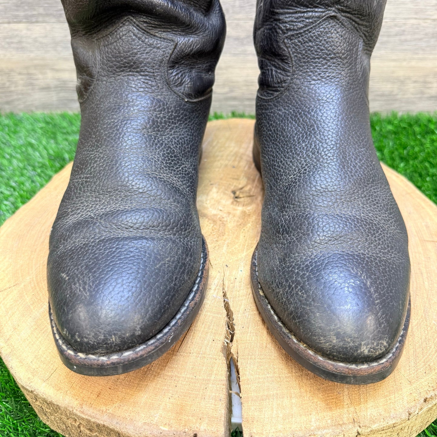 Justin Men - Size 9D - Black Exotic Roper Cowboy Boots USA J40594