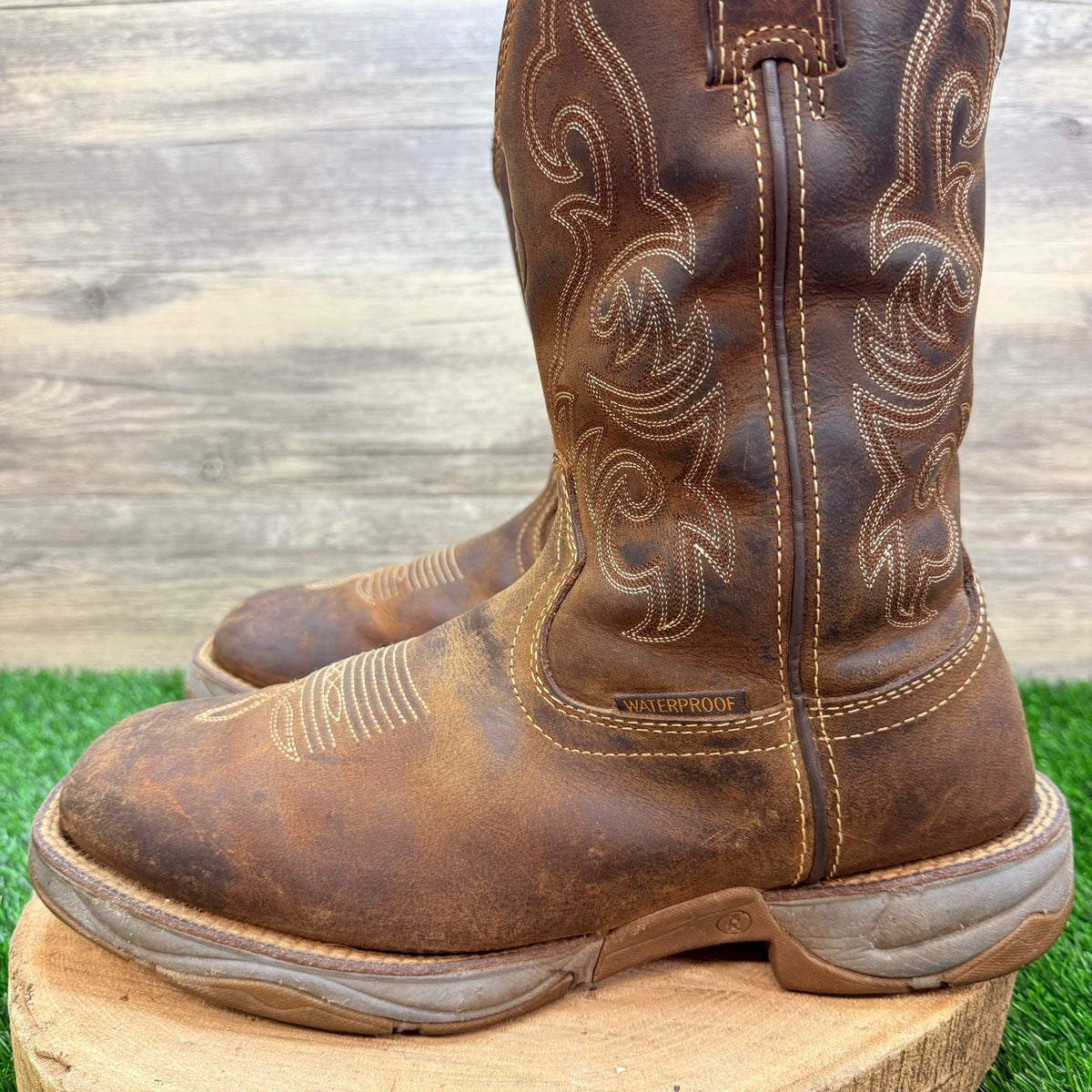 Tony Lama Men - Size 10EE - Brown Waterproof Work Square Toe Boots RR3353