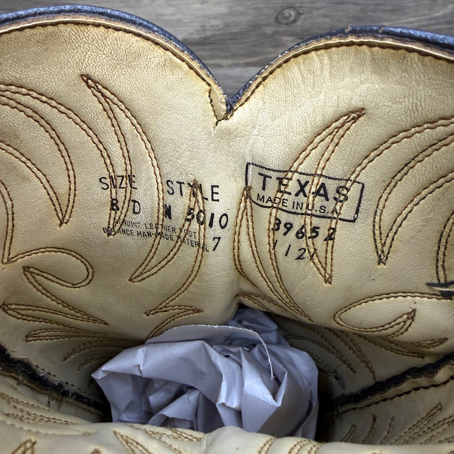 Texas Men - Size 8D - Vintage Black Western Cowboy Boots Style W5010