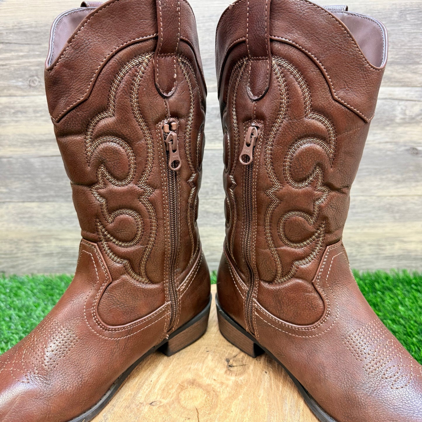 Cat & Jack Youth - Size 5 - Brown Zipper Cowboy Boots