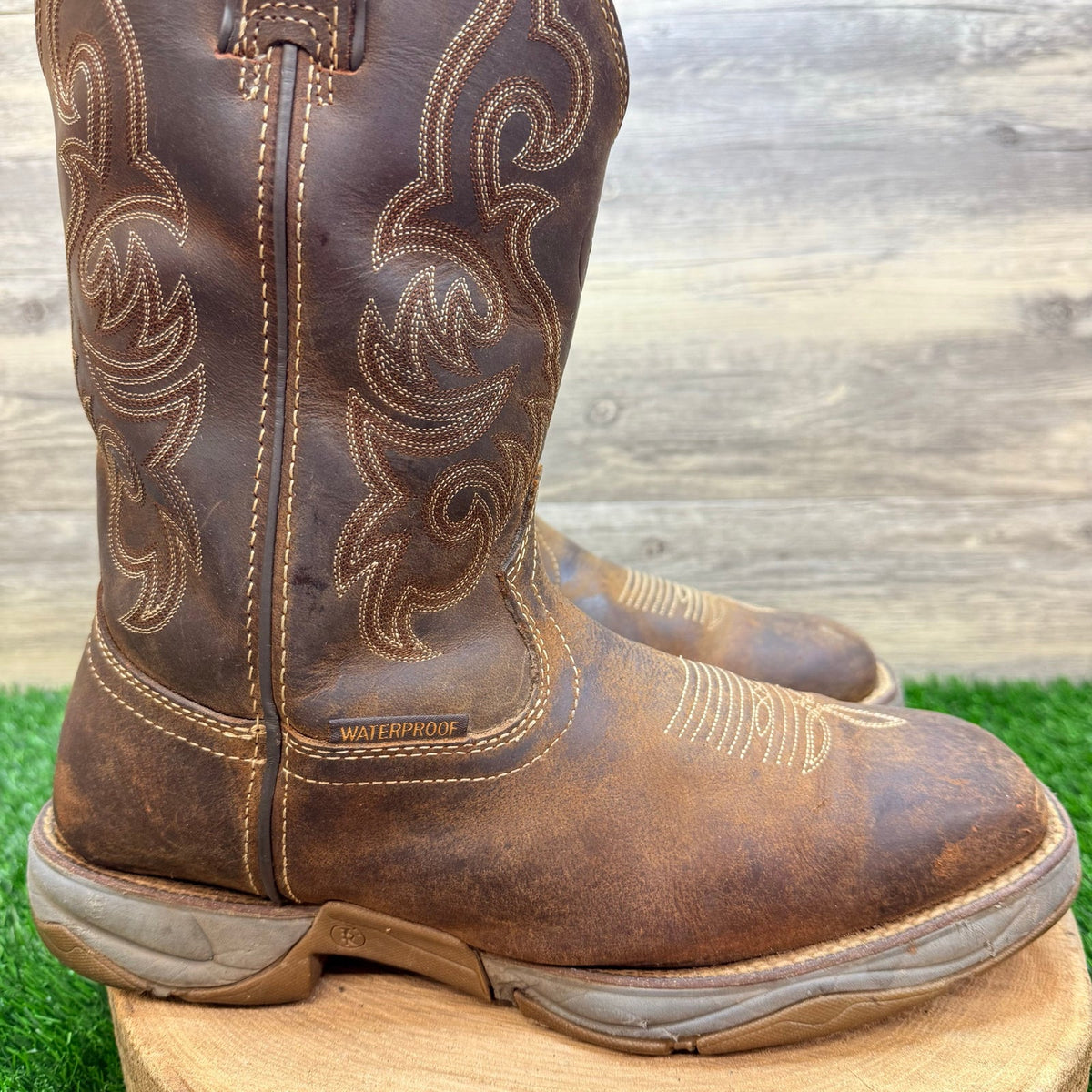 Tony Lama Men - Size 10EE - Brown Waterproof Work Square Toe Boots RR3353