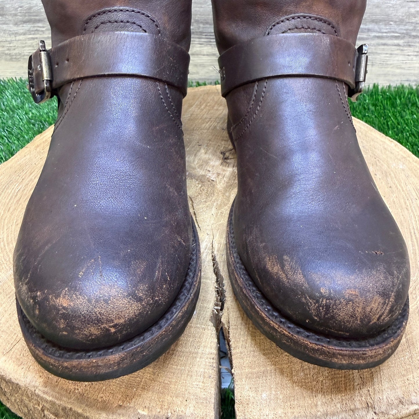 Frye Women Size 9B - Chocolate Brown Veronic Harness Moto Boots Style 77609