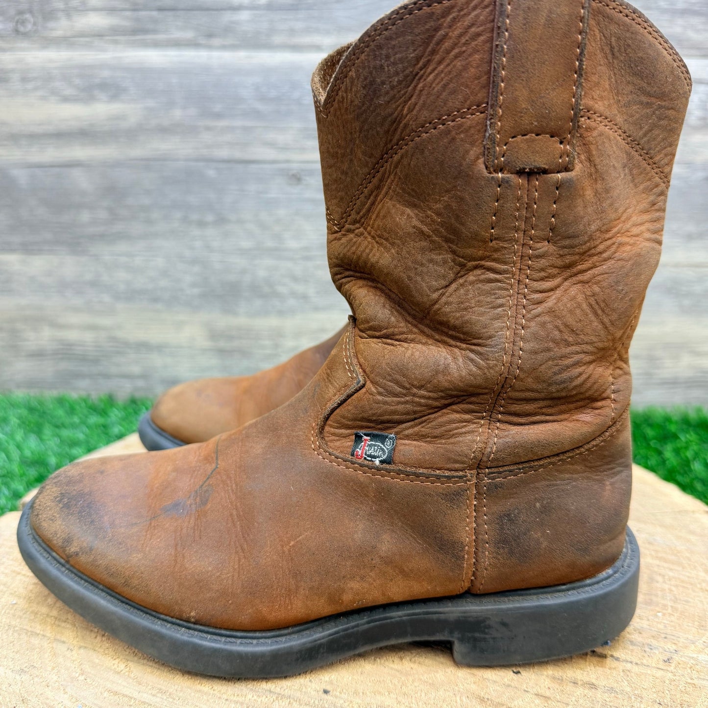 Justin Youth - Size 12.5D - Brown Soft Leather Cowboy Boots 4782C