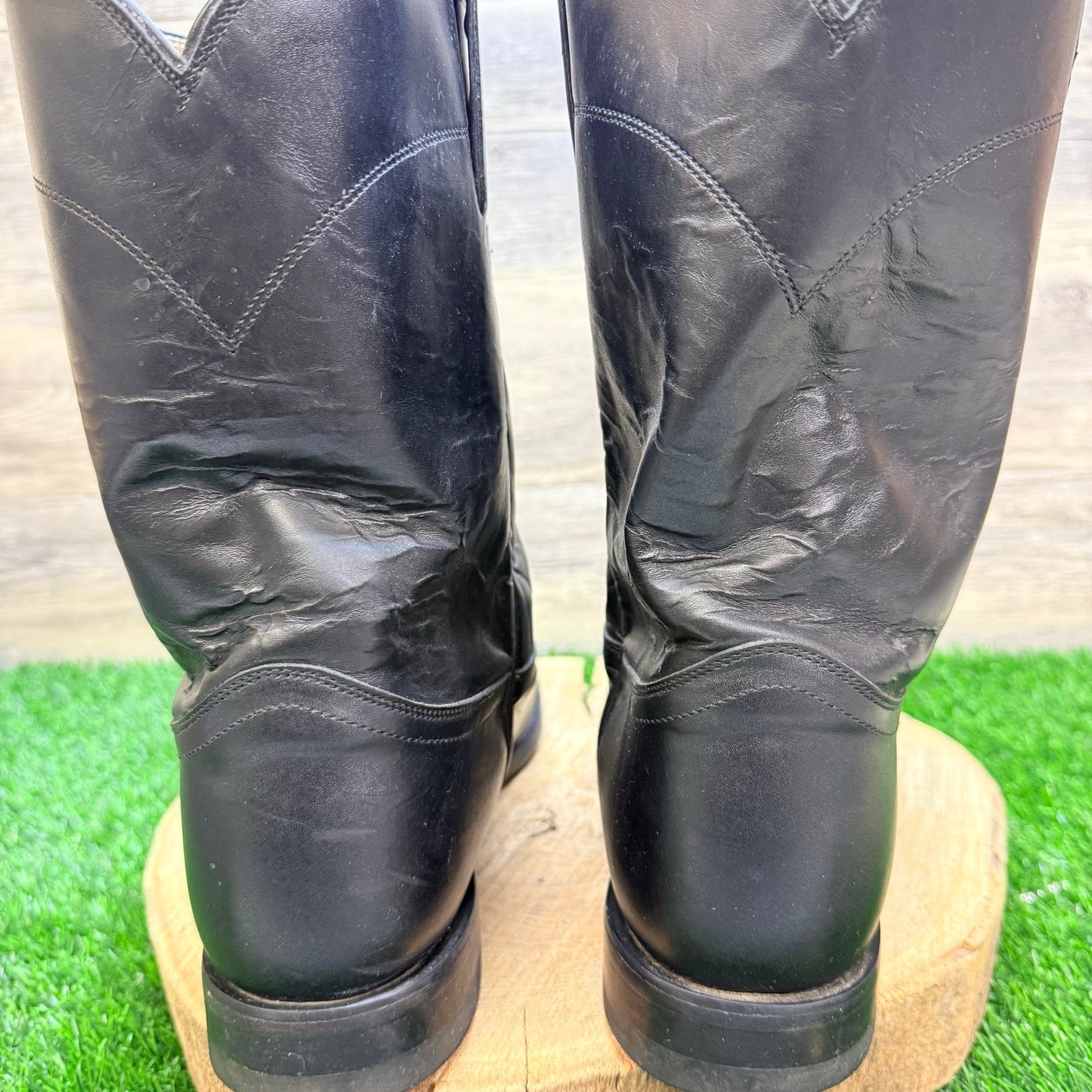 Justin Women - Size 14EE - Black Roper Western Cowboy Boots 3133
