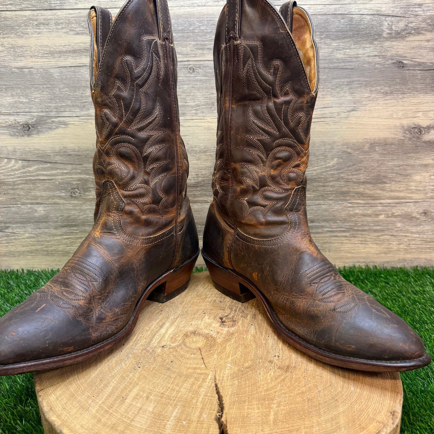 Boulet Men - Size 10.5E - Chocolate Western Cowboy Boots Style 6010