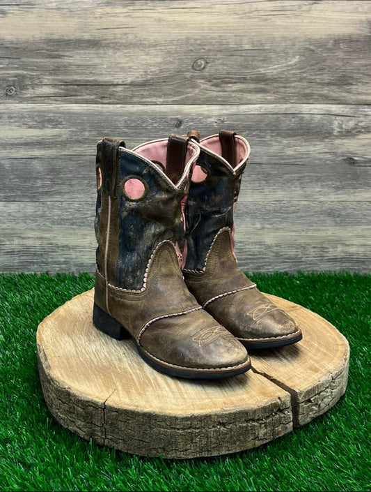 Smoky Mountain Youth - Size 1D - Brown/Pink Cowboy Boots Style 3468C