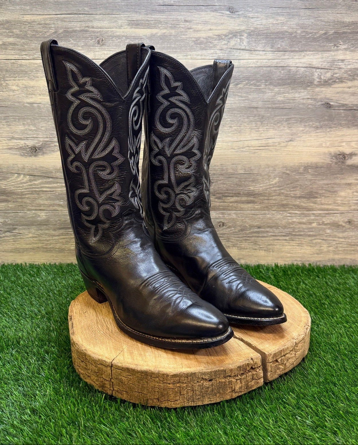 Justin Men - Size 11 - Black Western Cowboy Boots Style 1409