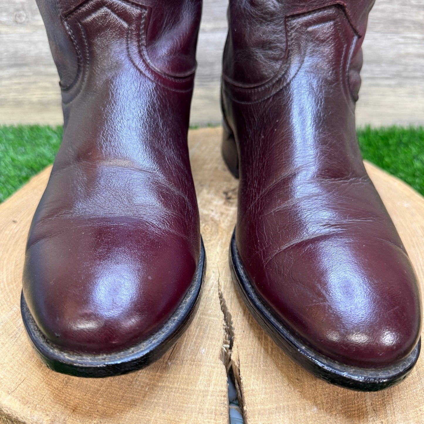 J. Chisholm Men - Size 11D - Burgundy Roper Western Cowboy Boots Style J2513