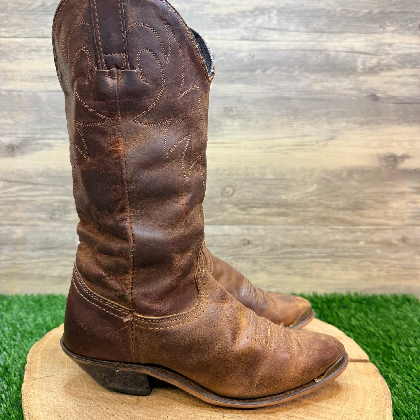 Rodeo Dr Women - Size 5 - Brown Soft Leather Slouch Cowboy Boots 36061