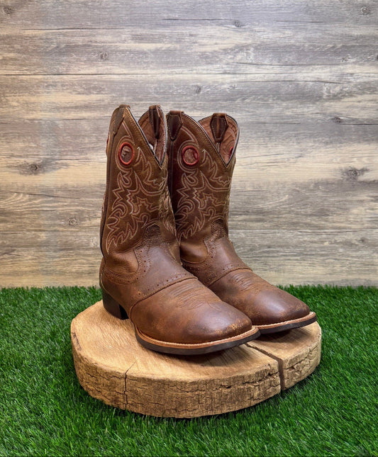 Brazos Men - Size 9EE - Brown Square Toe Cowboy Boots Style 02448