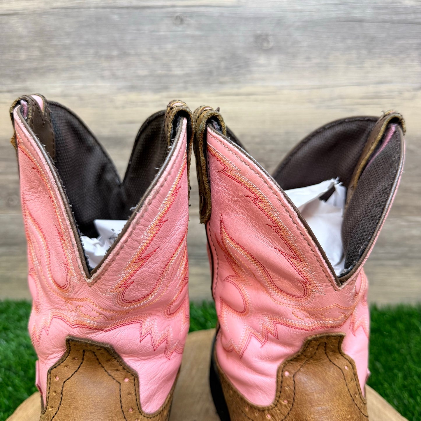 Justin Women - Size 8B - Brown / Pink Gypsy Cowboy Boots L9901