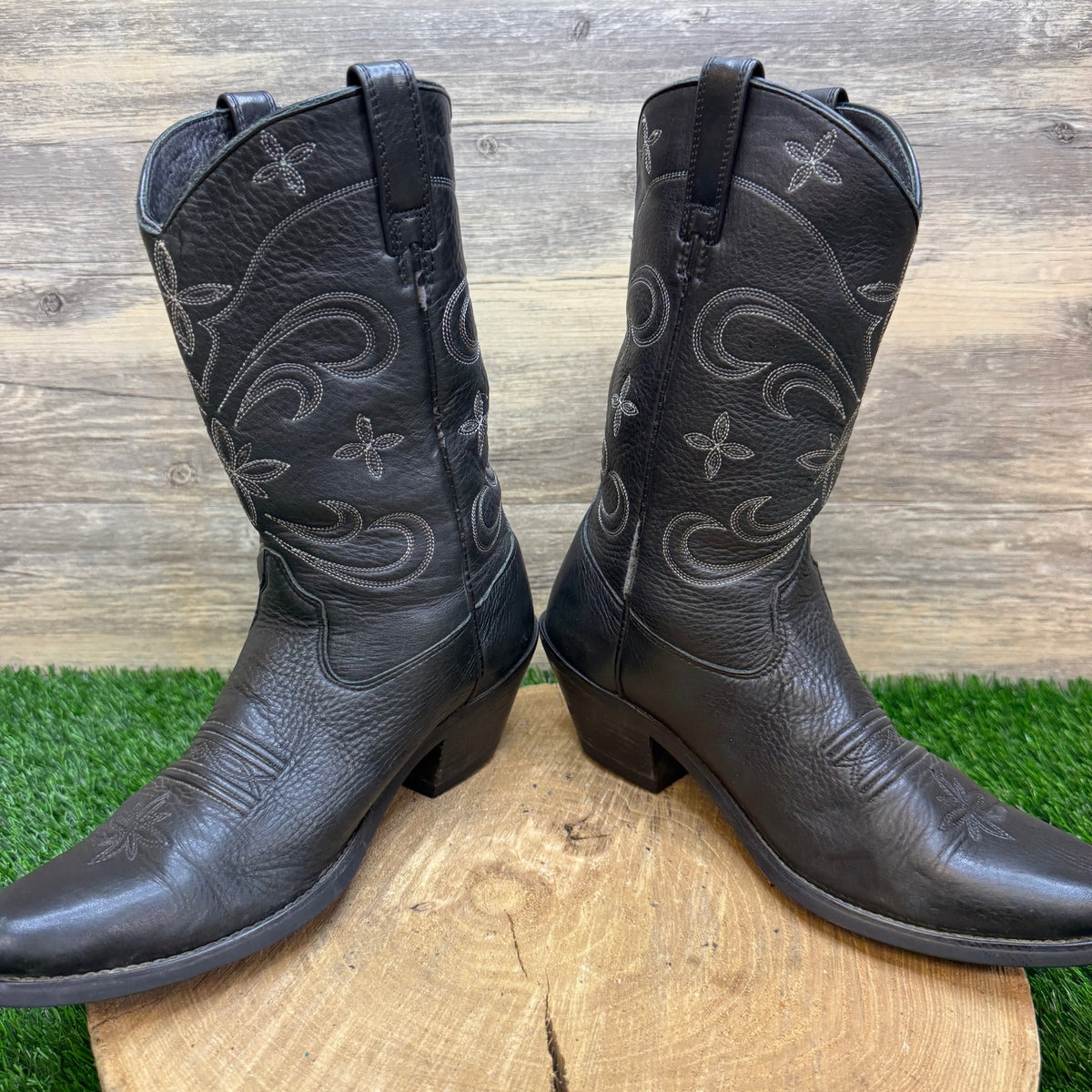 Ariat Women - Size 8.5B - Black Deertan Cowboy Boots Style 13670