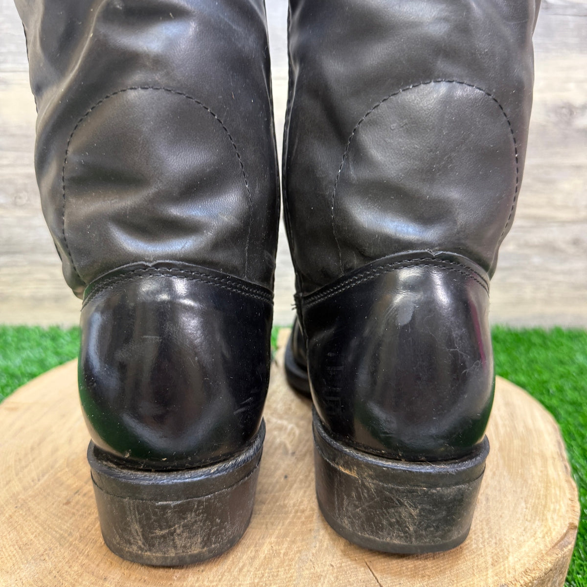Durango Men - Size 9.5D - Vintage Black Smooth Made in USA Cowboy Boots 9690