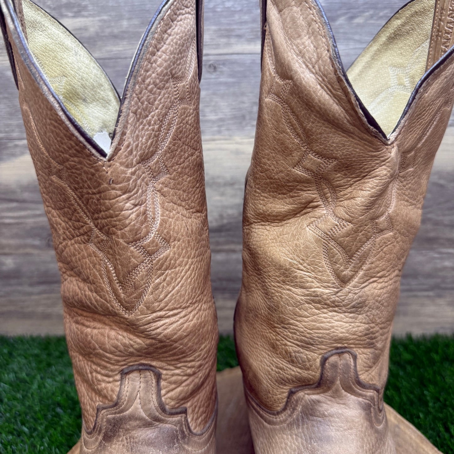 Abilene Men - Size 10.5D - Beige Soft Skin Western Cowboy Boots Style 6600