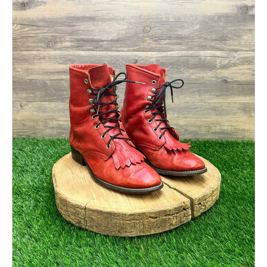 Laredo Women - Size 9.5M - Red Lace Up Boots 27790
