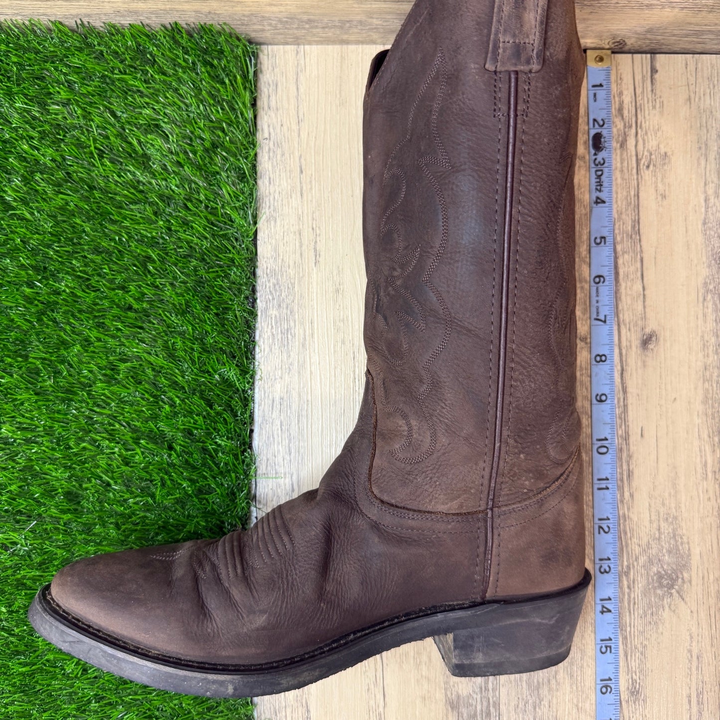 Old West Men - Size 9D - Brown Trucker Western Cowboy Boots Style TBM3051
