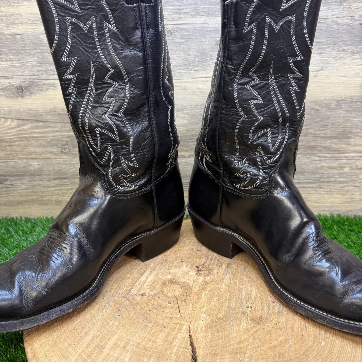 Justin Men - Size 11D - Black Western Cowboy Boots Style M9416