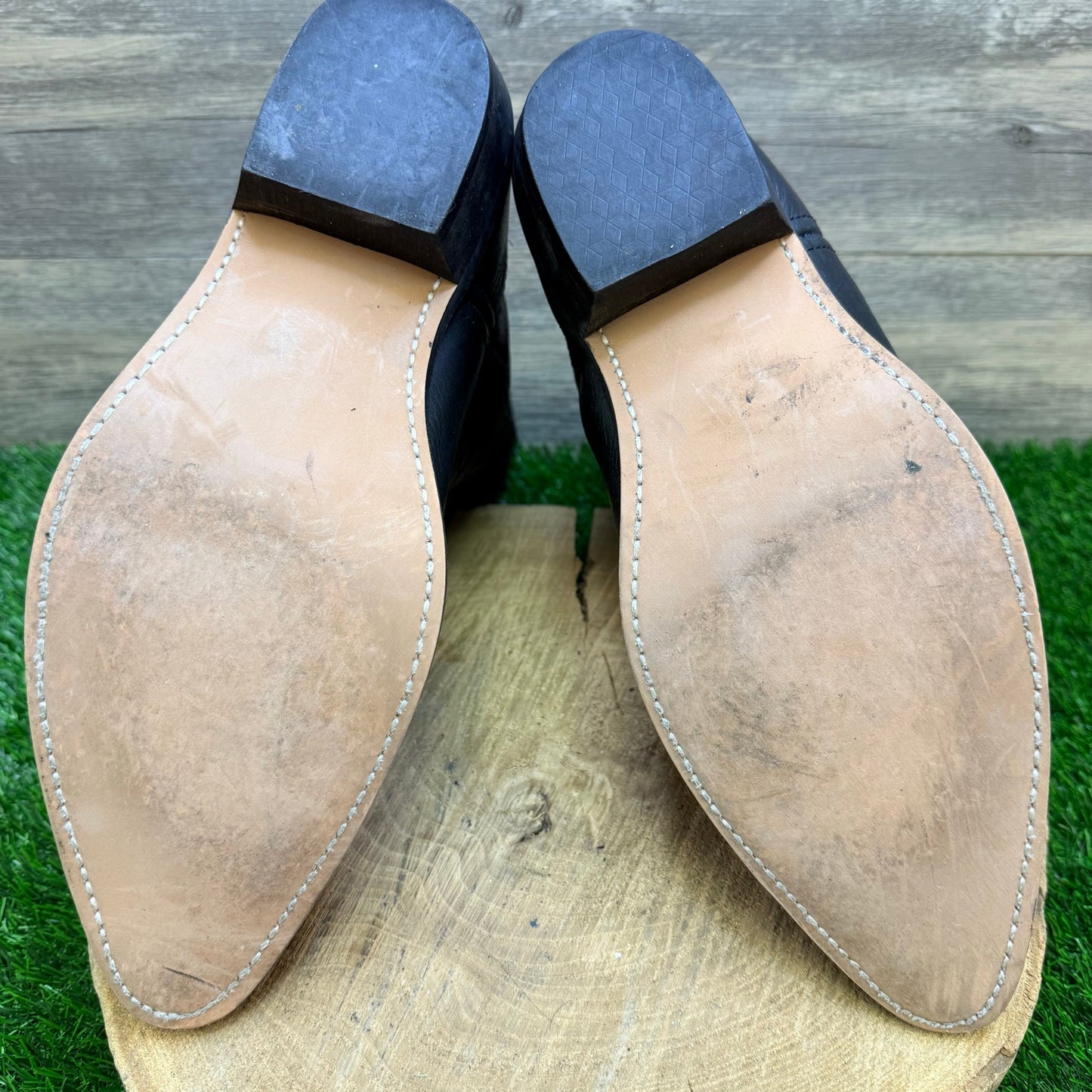 Masterson Men - Size 13D - Black Cowboy Boots with Metal Tips RB885