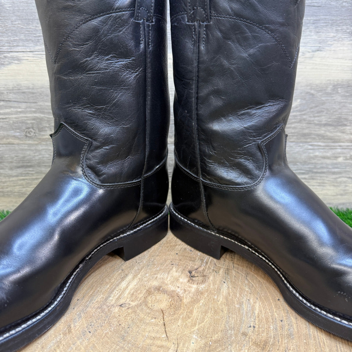 Justin Men - Size 12B - Black Roper Western Cowboy Boots Style 3170