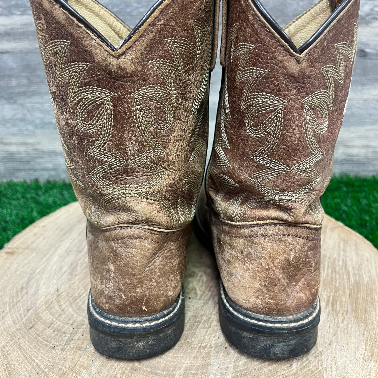 Smoky Mountain Youth - Size 1R - Tan Cowboy Boots Style 2470C