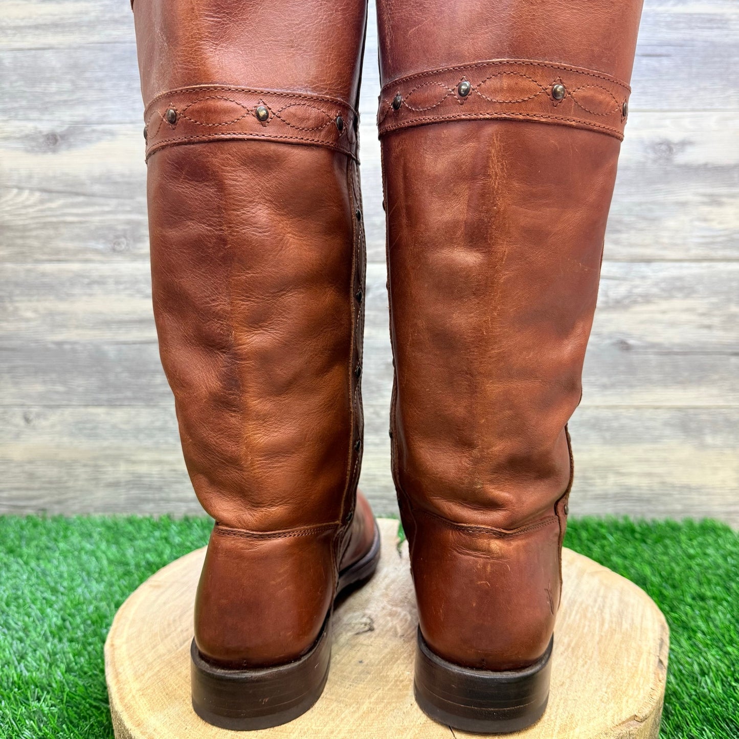 Frye Women - Size 9B - Brown Tall Studded Boots 77901