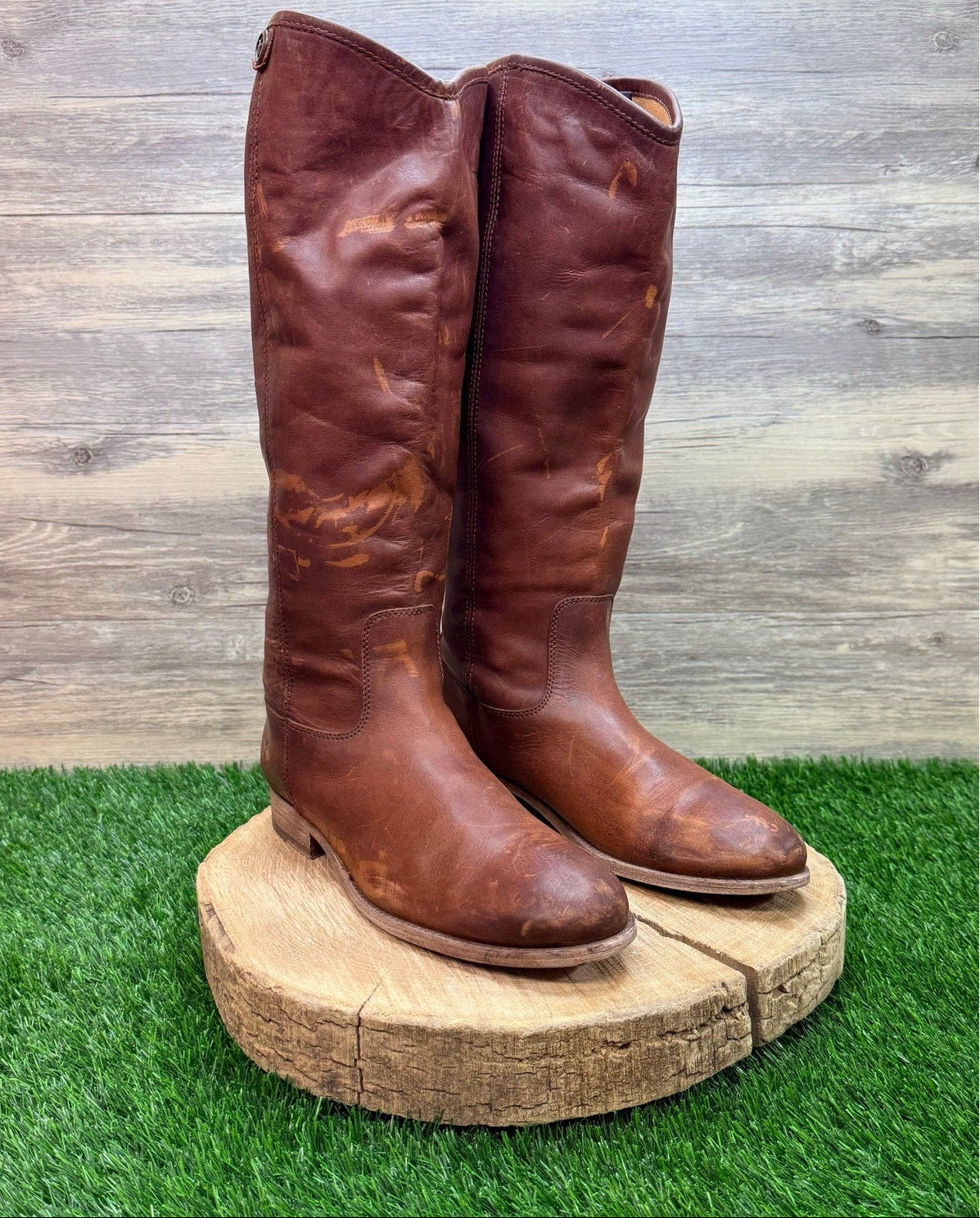 Frye Women - Size 9.5B - Cognac Melissa Button Riding Boots 3475449