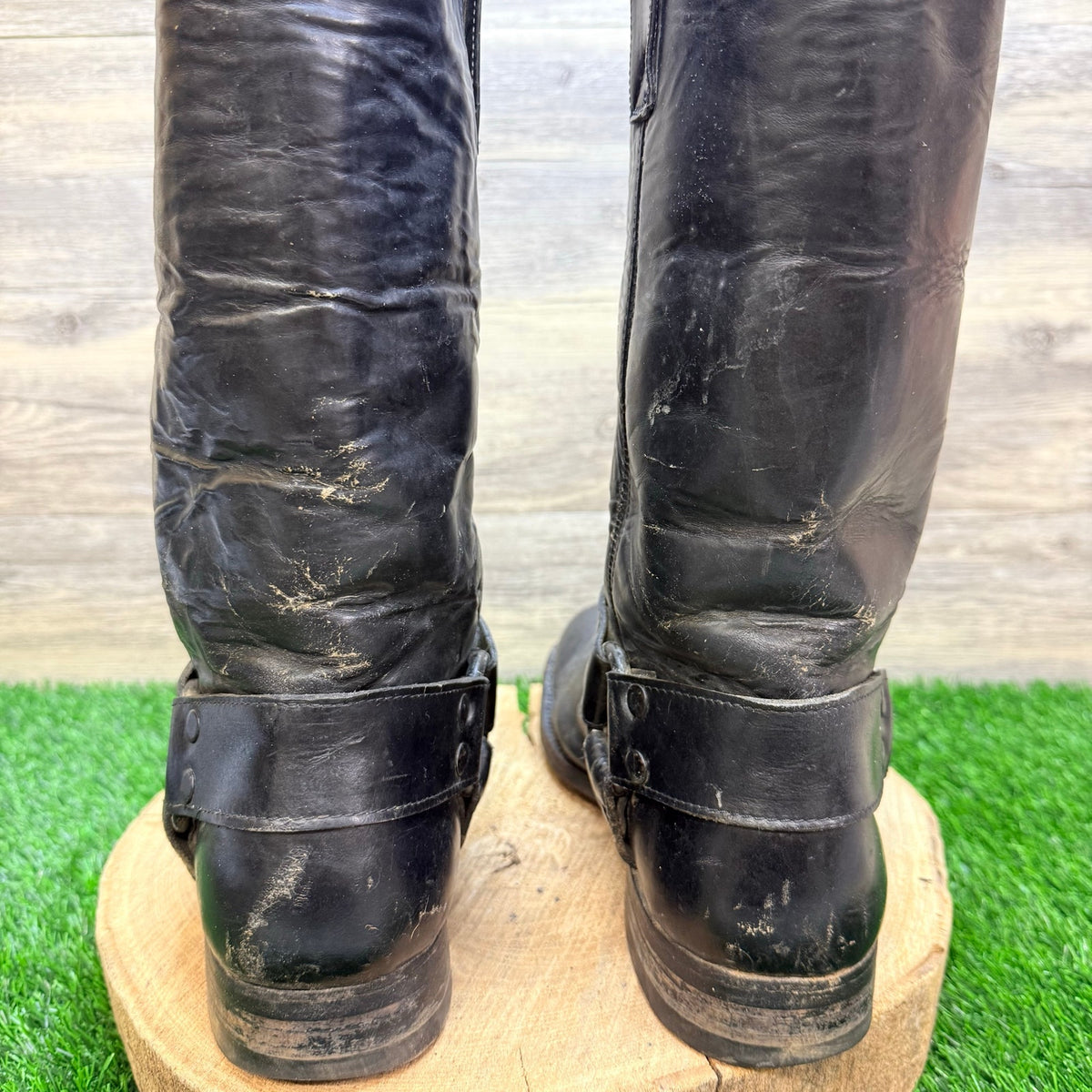 Tony Yong Men - Size 11 - Black Harness Engineer Handmade Moto Boots