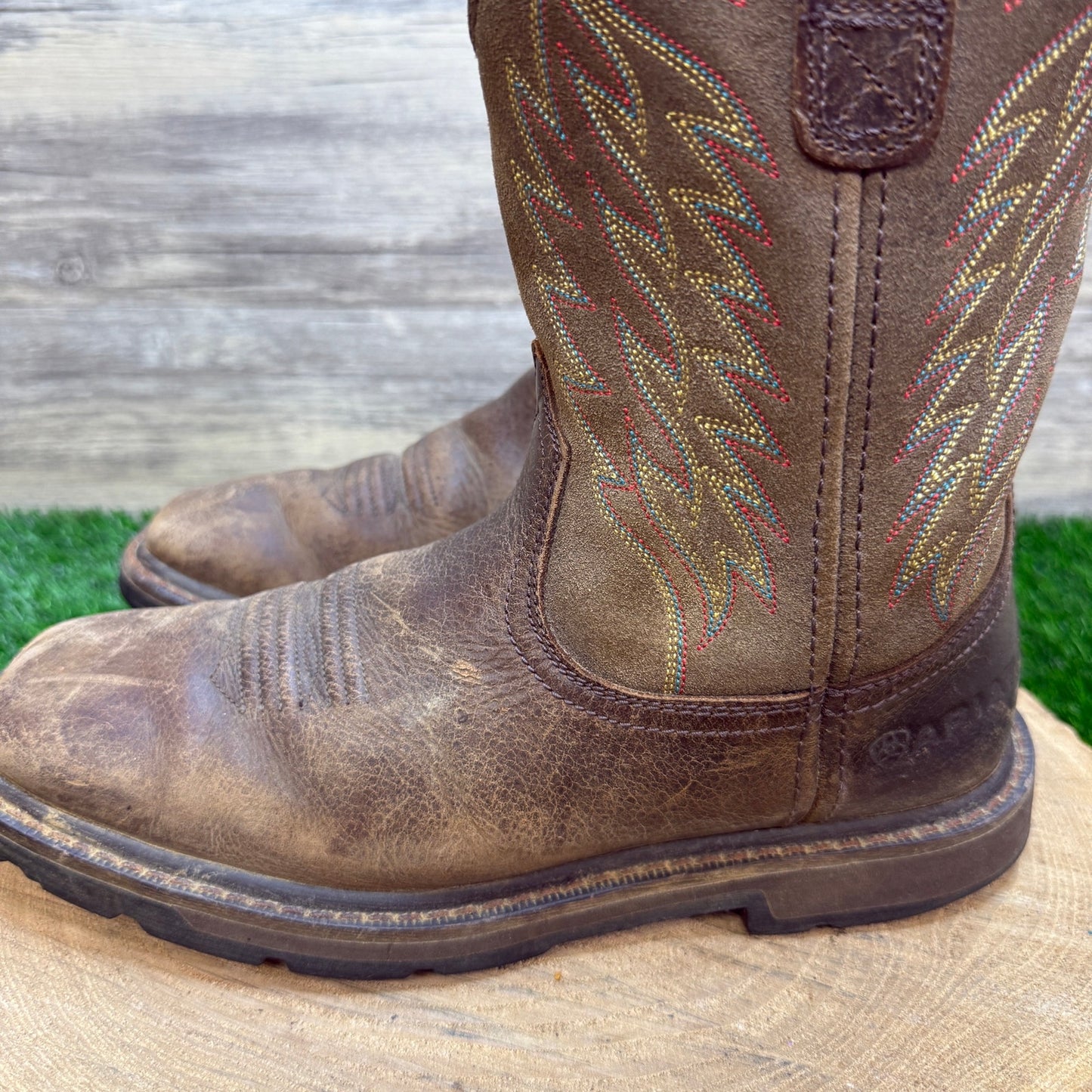 Ariat Work Men - Size 7D - Brown Square Toe Cowboy Boots Style F2892