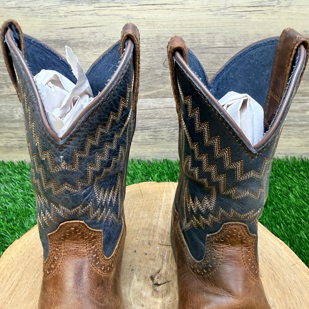 Ariat Youth - Size 13 - Brown / Black Square Toe Cowboy Boot 10021591