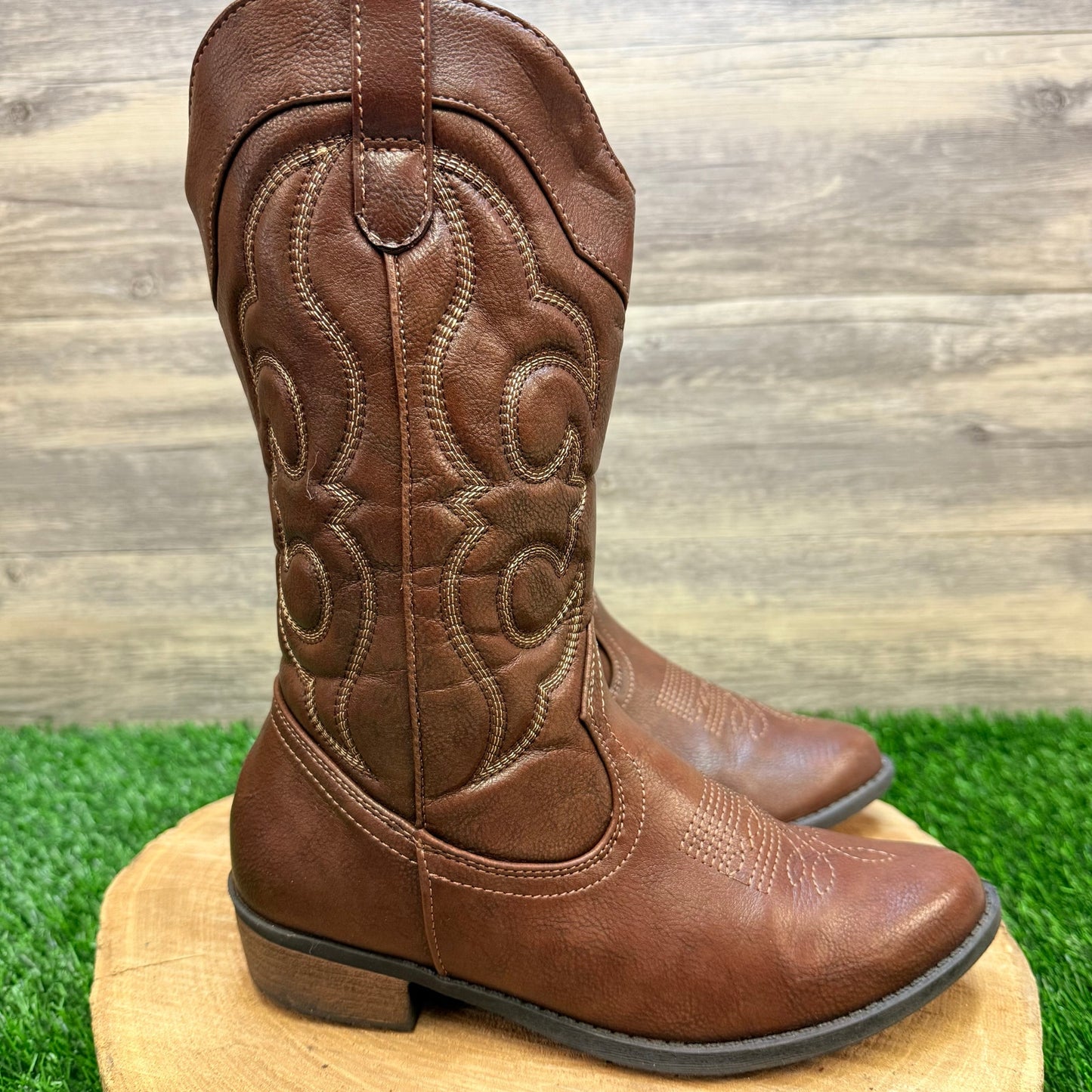 Cat & Jack Youth - Size 5 - Brown Zipper Cowboy Boots