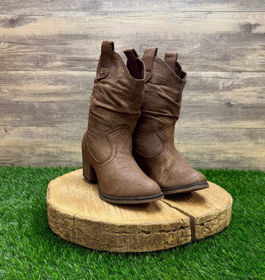 Rocket Dog Women - Size 6 - Brown Slouch Faux Leather Boots Style 12623