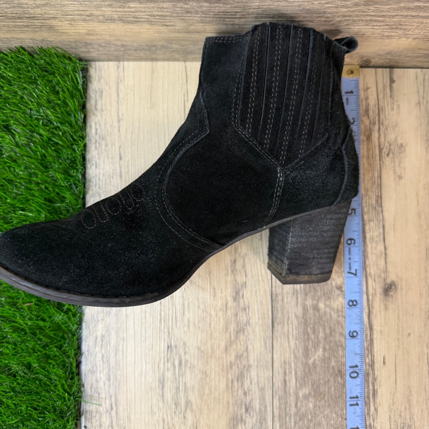 Fortini Women - Size 9 - Black Suede Heeled Ankle Boots Style Chesney