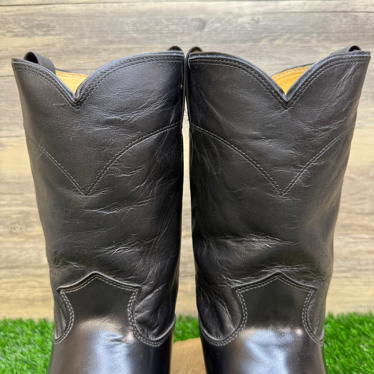Justin Men - Size 12B - Black Roper Western Cowboy Boots Style 3170