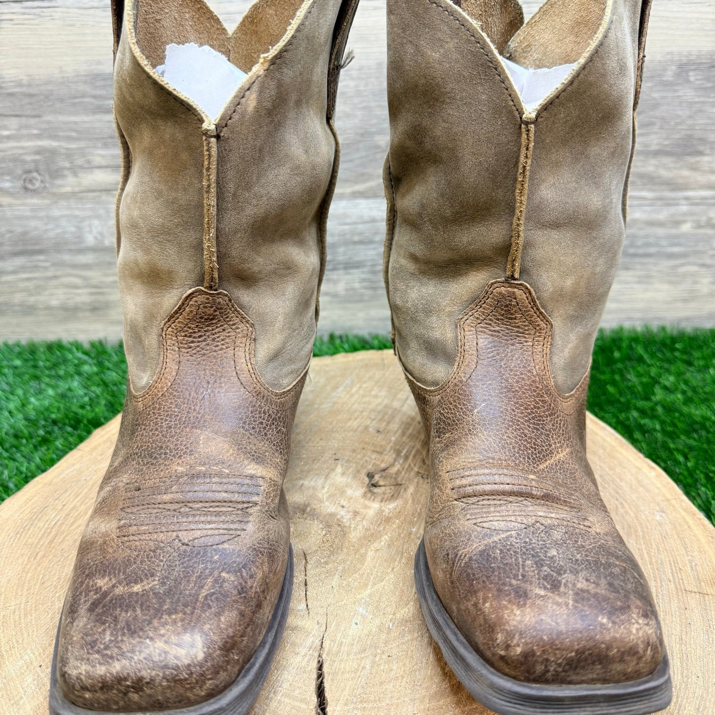 Ariat Youth - Size 4.5 - Brown Wiggle Room Cowboy Boots 10007602
