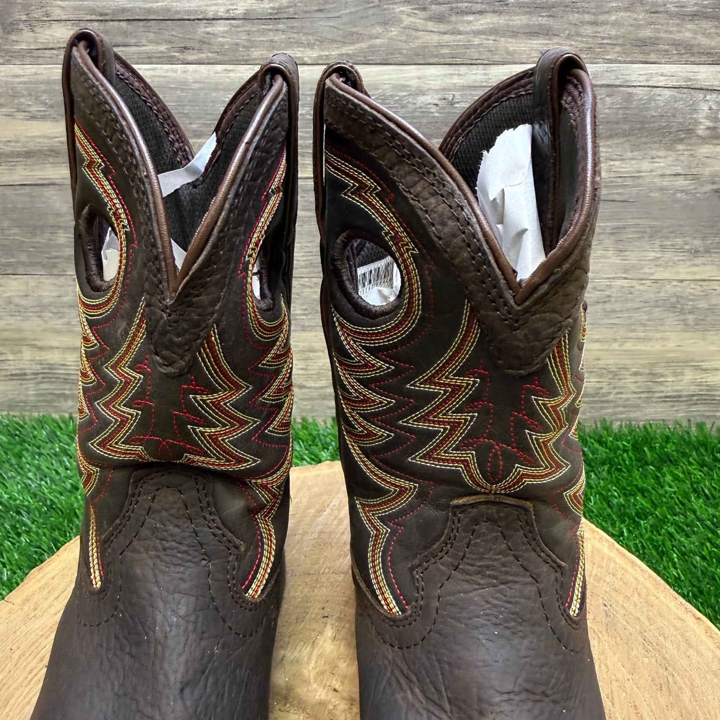 Durango Youth - Size 2M - Brown Square Toe Cowboy Boots Style DBT0219C