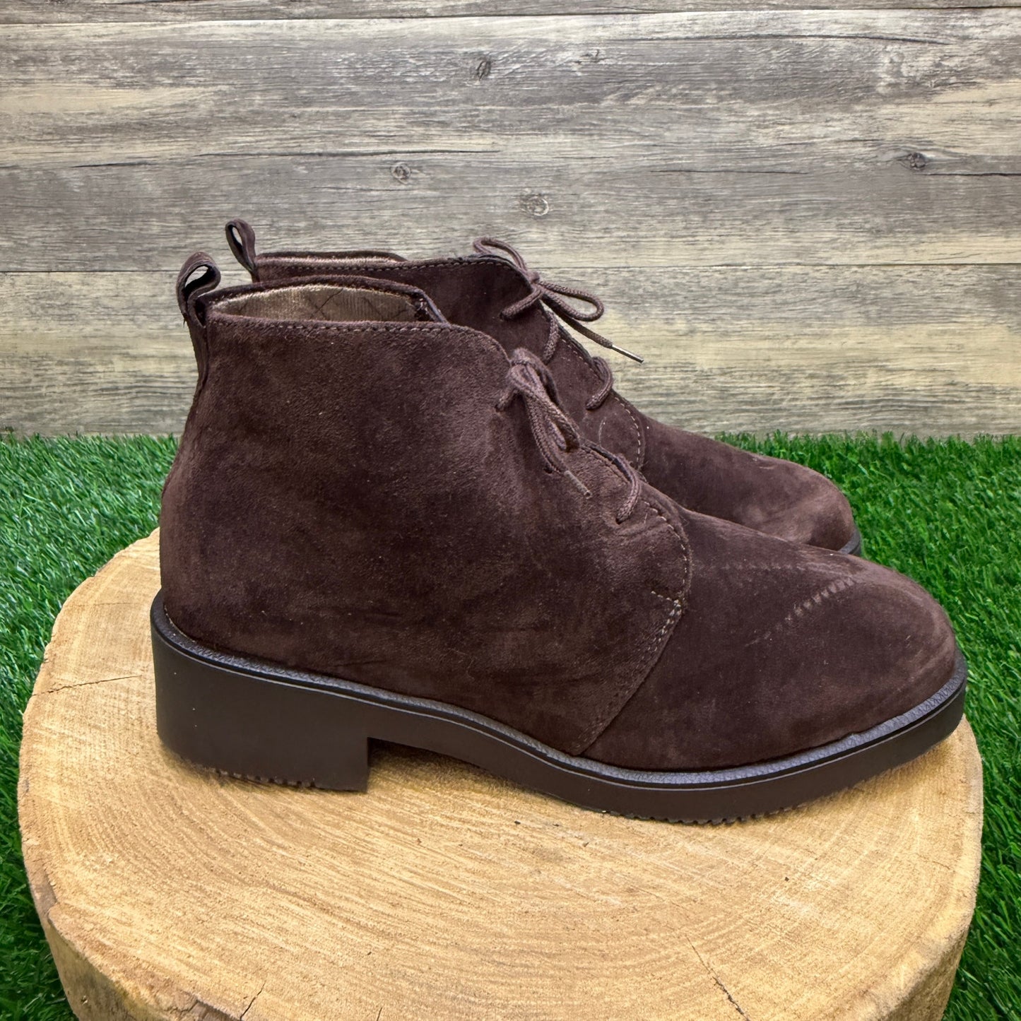 Hushpuppies Women - Size 8.5M - Dark Brown Suede Ankle Lace Boots Style 295031