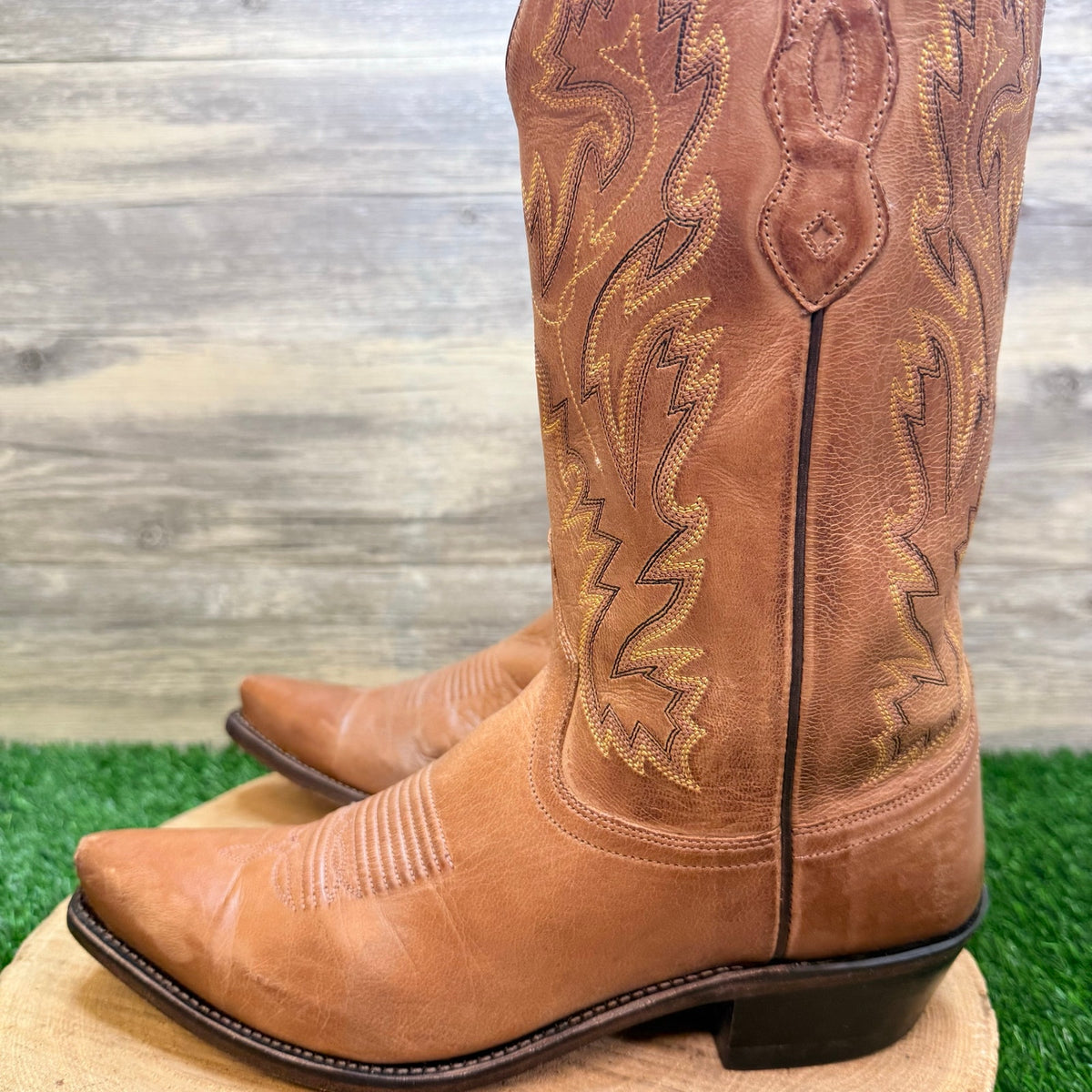 Old West Men - Size 9D - Tan Apache Western Cowboy Boots MF1529