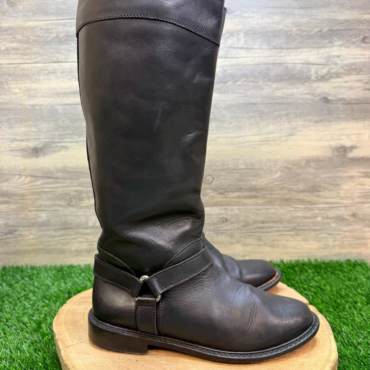 Cole Haan Women - Size 8AA - Black Harness Riding Boots F8829