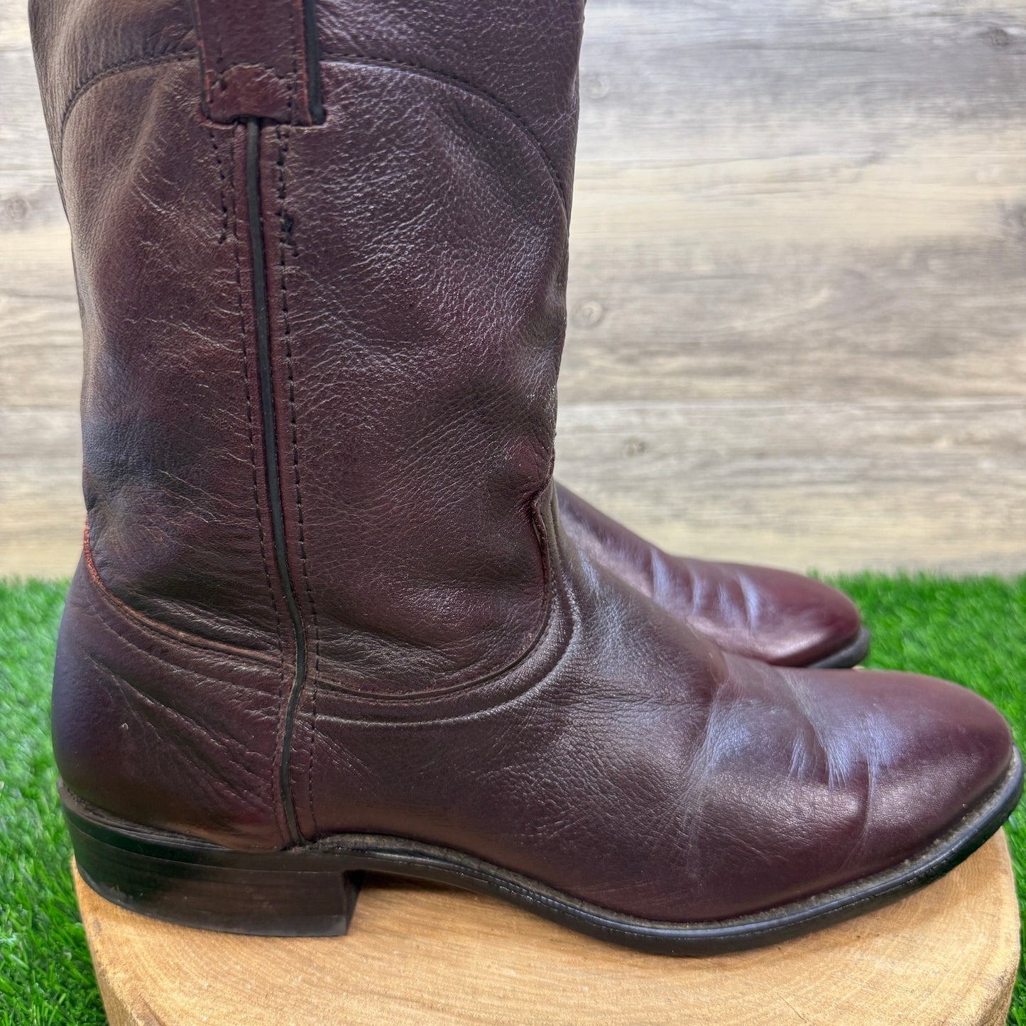 J. Chisholm Men - Size 11D - Burgundy Roper Western Cowboy Boots Style J2513