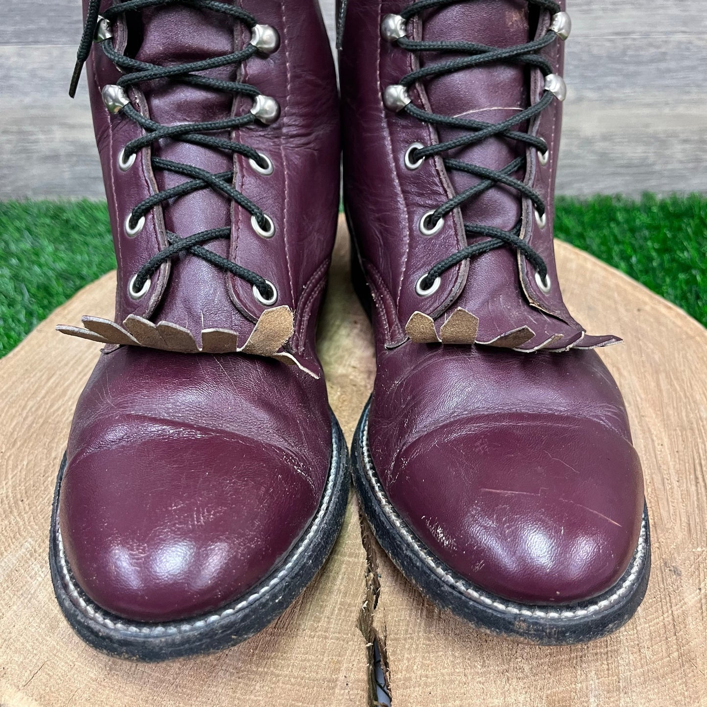 Cowtown Men - Size 8EE - Vintage Purple Lace Up Cowboy Boots Style 3141