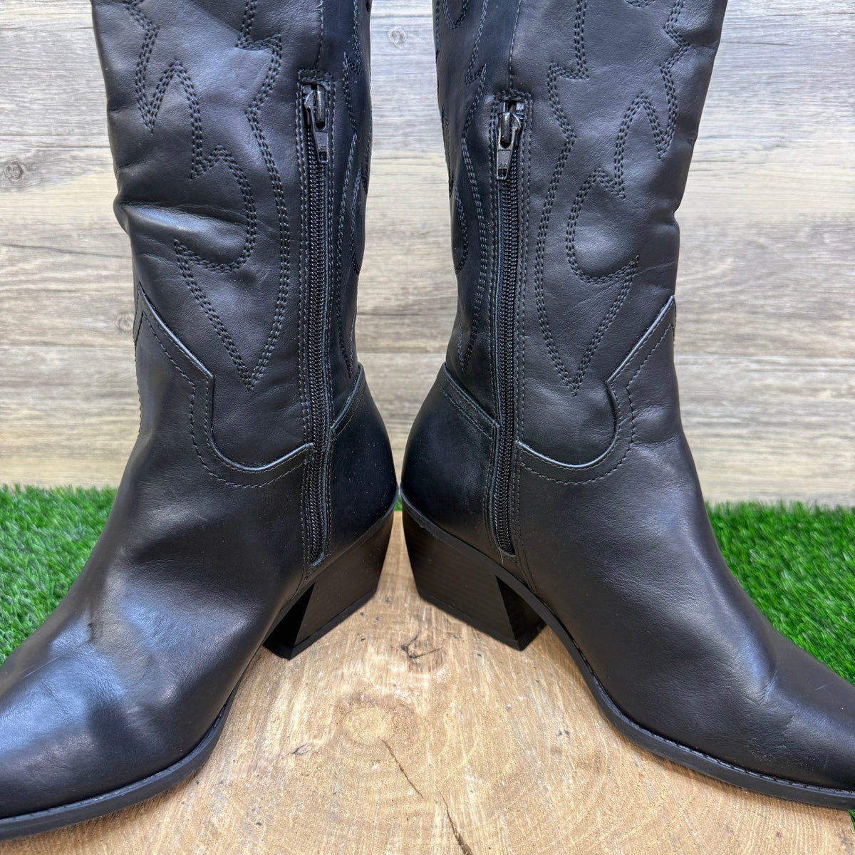 Madden NYC Women - Size 8 - Black Faux Leather Tall Boots Style 625223