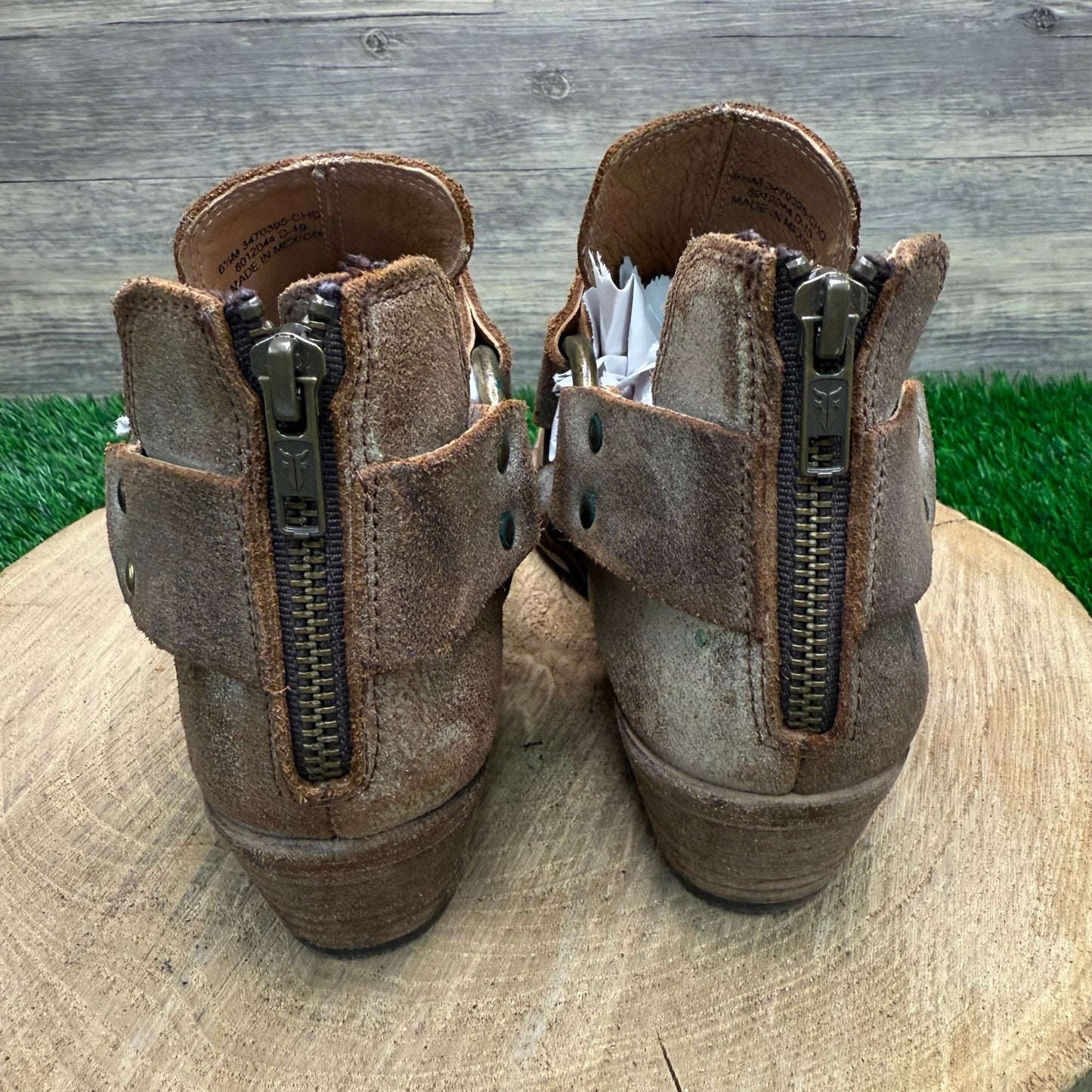 Frye Women - Size 6.5M - Tan Suede Ankle Boots Style 3470395