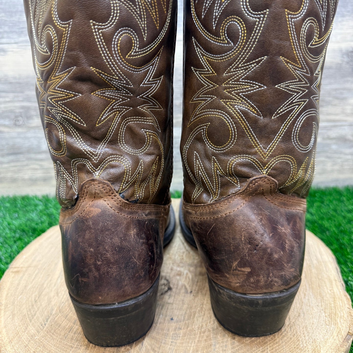 Shoe Department Men - Size 7.5D - Two Tone Brown Western Cowboy Boots 05168
