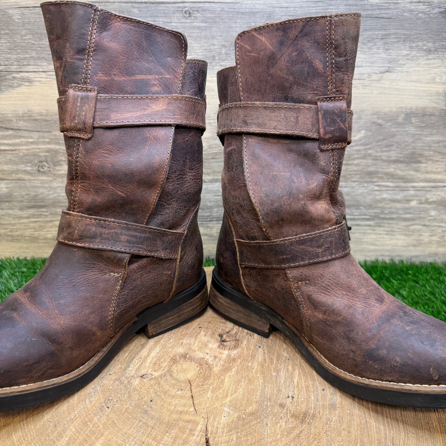 Steve Madden Women - Size 7M - Brown Buckle Ankle Boots Style Caveat
